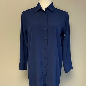 Banana Republic Navy Button-Front Blouse (S)